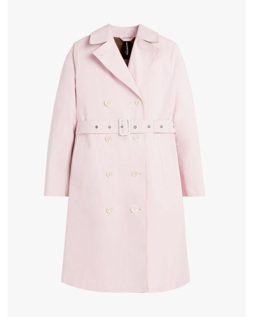 Mackintosh Morna Pink Bonded Cotton Trench Coat
