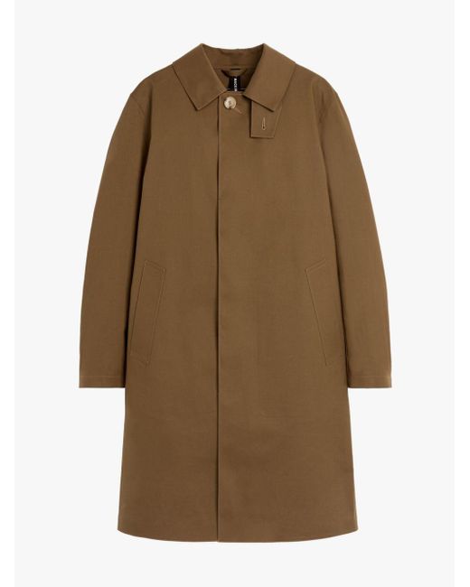 Mackintosh Natural Oxford Brown Bonded Cotton 3/4 Coat for men