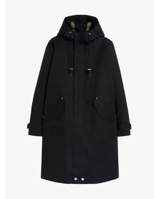Mackintosh Granish Black Bonded Cotton Hooded Coat for men