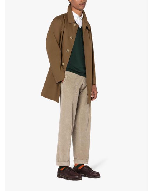 Mackintosh Natural Dunkeld Brown Bonded Cotton Short Coat for men