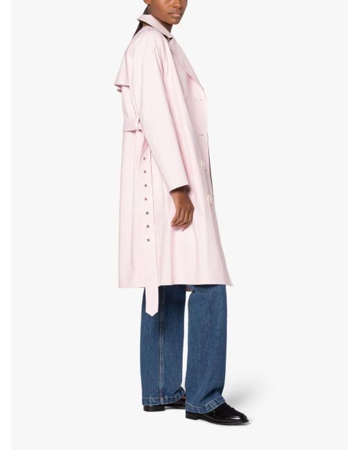 Mackintosh Morna Pink Bonded Cotton Trench Coat
