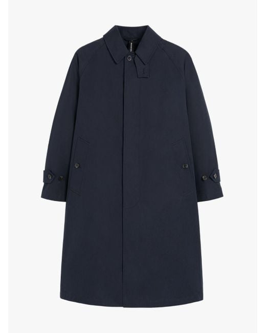 Mackintosh Blue Selwyn Navy Cotton Overcoat for men