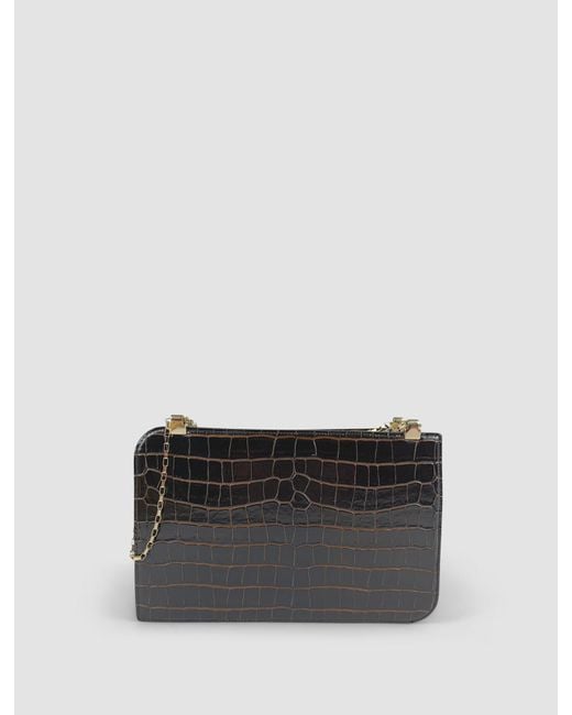 Totême  Brown Croc-Effect Leather Bag