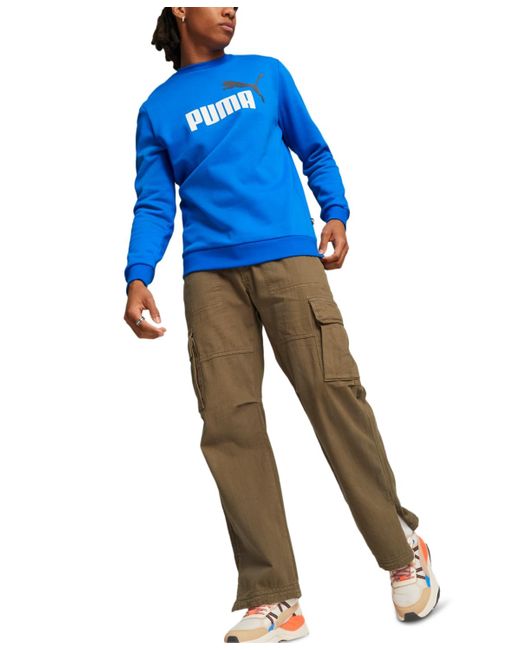 PUMA Blue Ess+ Big Logo Crewneck Sweatshirt for men