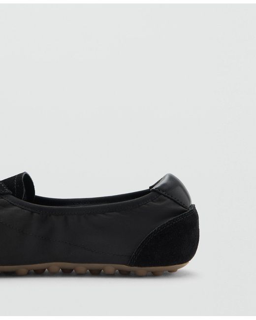 Mango Black Mixed Suede Trainers