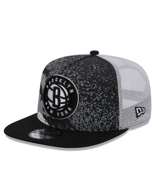 KTZ Black Brooklyn Nets Court Sport Speckle 9fifty Snapback Hat for men