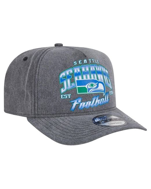KTZ Blue Seattle Seahawks Throwback Washed A-frame 9fifty Snapback Hat for men