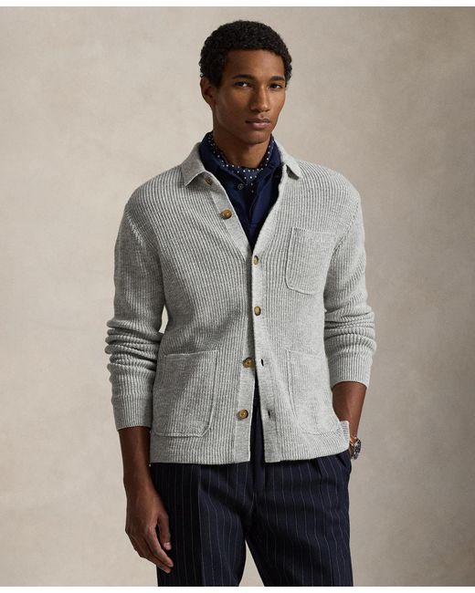 Polo Ralph Lauren Gray Collared Button-front Cardigan for men