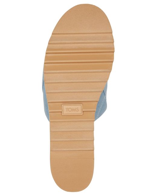 TOMS White Diana Flatform Slide Wedge Sandals