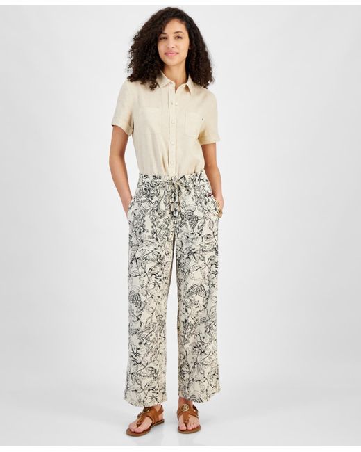 Tommy Hilfiger Multicolor Butterfly High-rise Tie-waist Pants
