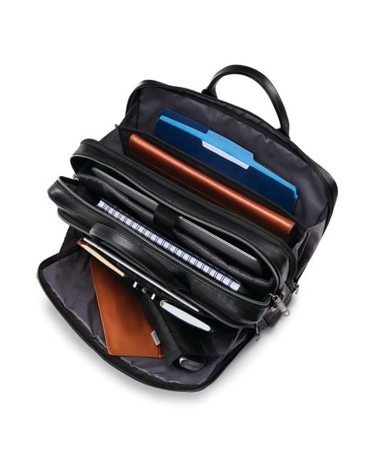 Samsonite Black Classic Leather Toploader