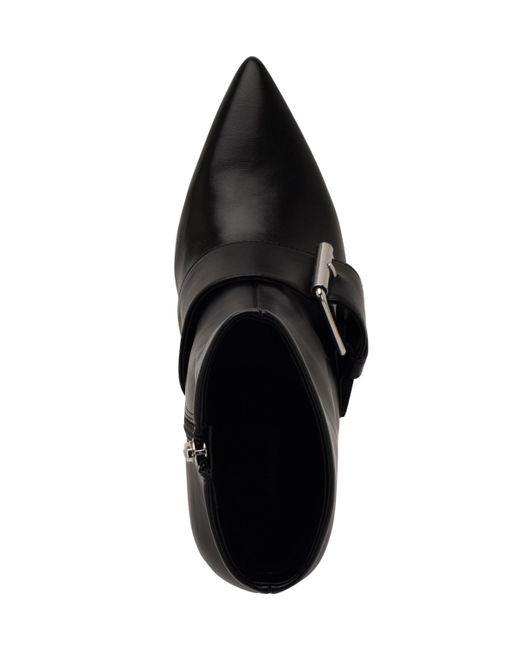 Nine West Black Colin Buckle Strap High Ankle Booties