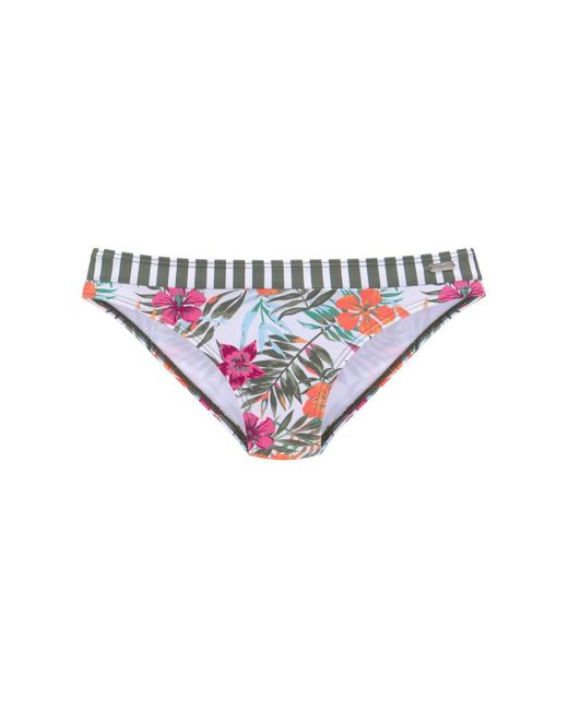 Lascana White Mixed Print Classic Bikini Swimsuit Bottom