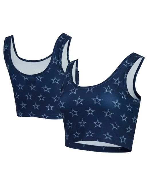 Concepts Sport Blue Dallas Cowboys Record Allover Print Bralette