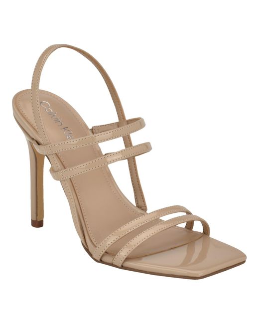 Calvin Klein Metallic Teoni Strappy Stiletto Dress Sandals
