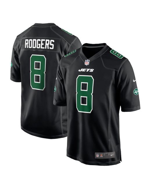 Nike Black Aaron Rodgers New York Jets Fashion Game Jersey for men