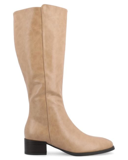 Journee Collection White Devri Square Toe Boots