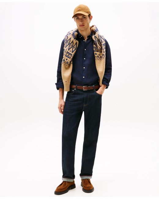 Tommy Hilfiger Blue Pigment-dyed Linen Shirt for men