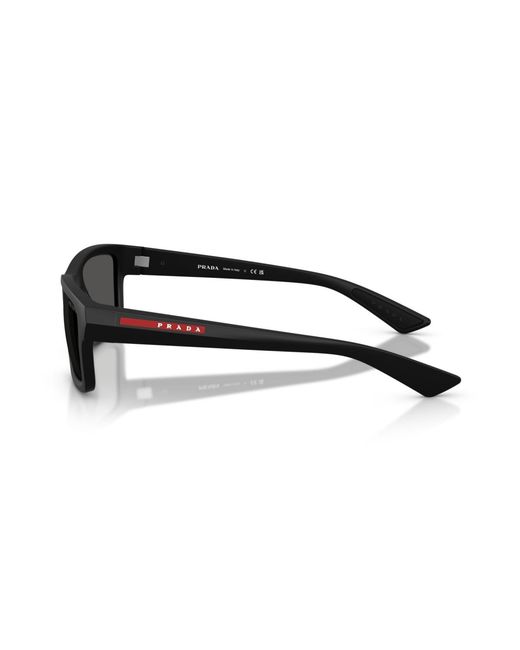 Prada Linea Rossa Black Geometric Sunglasses for men