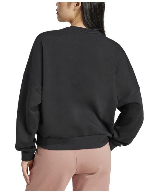 Adidas Black Essentials Crewneck Small-logo Sweatshirt