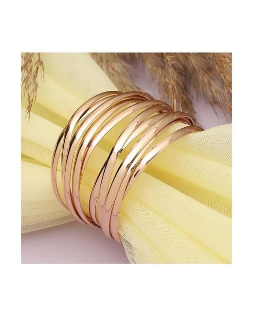SOH Metallic Overlap Cuff Bracelet