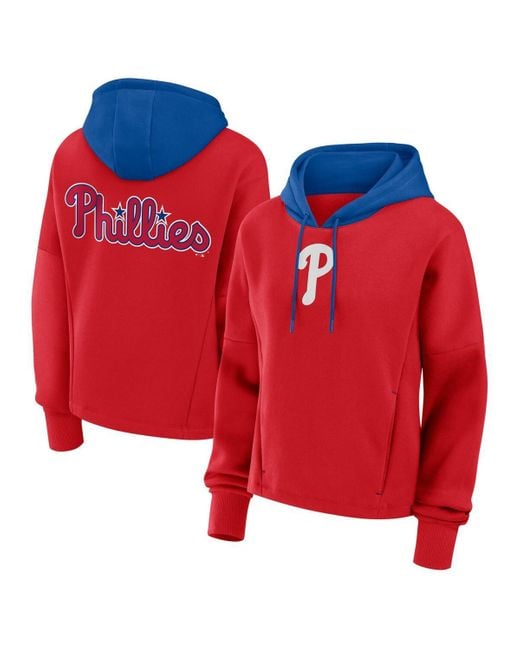 Fanatics Red Philadelphia Phillies Oversized High Hip Legacy Fleece Pullover Hoodie