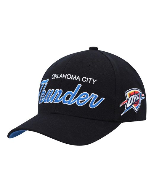 Oklahoma City Thunder Mitchell & Ness MVP Team Script 2.0 Stretch Snapback  Hat - Black