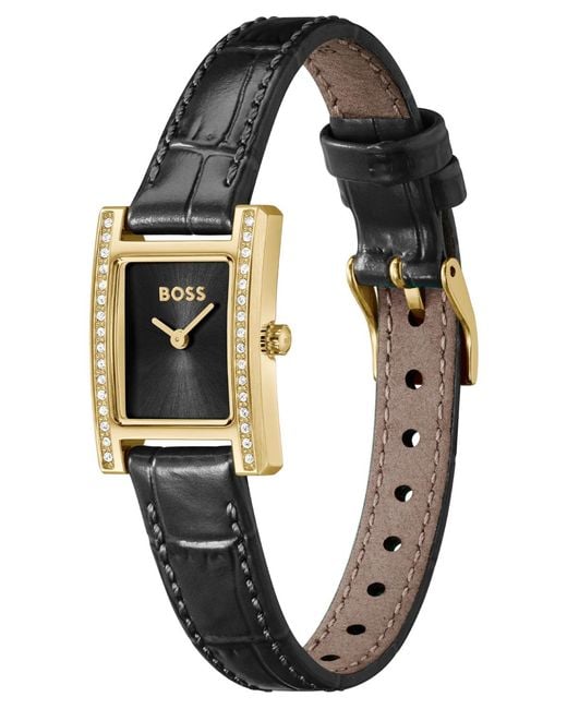 Boss Metallic Lucy Precious Rectangular Watch, 18.5Mm