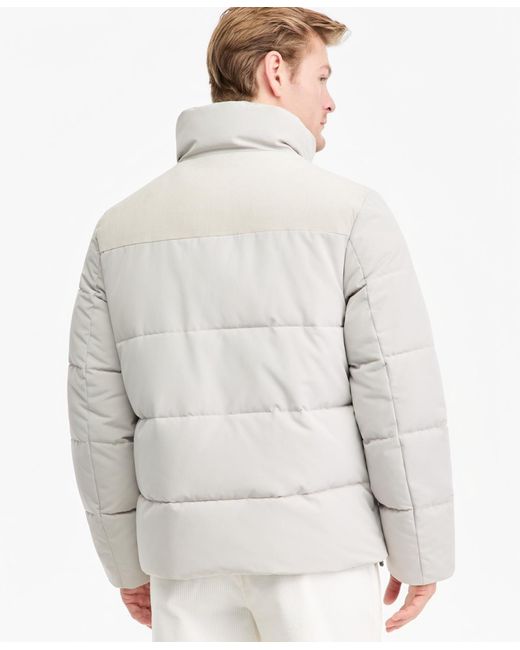 Levi's White Mixed-media Puffer Jacket for men