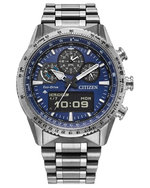 Citizen Gray Promaster Skyhawk U830 Analog-digital Stainless Steel Bracelet Watch 43mm for men