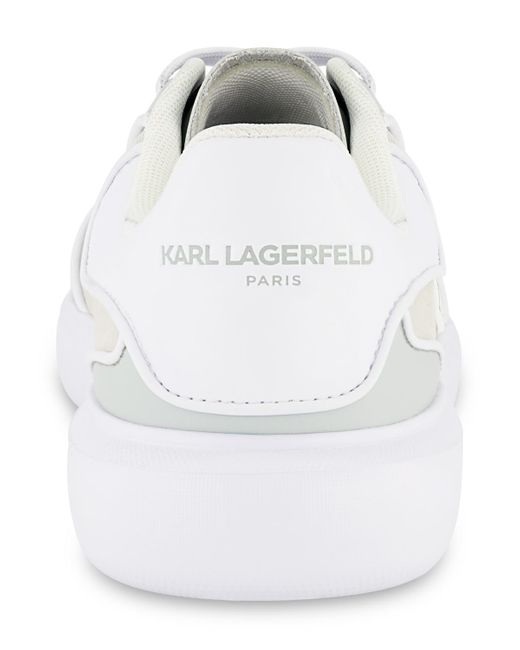 Karl Lagerfeld White Side Patch Court Lace Up Sneakers for men