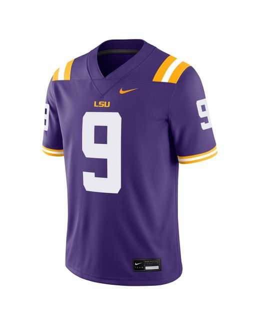 Nike Purple Joe Burrow Lsu Tigers "burreaux" Nameplate Home Game Jersey