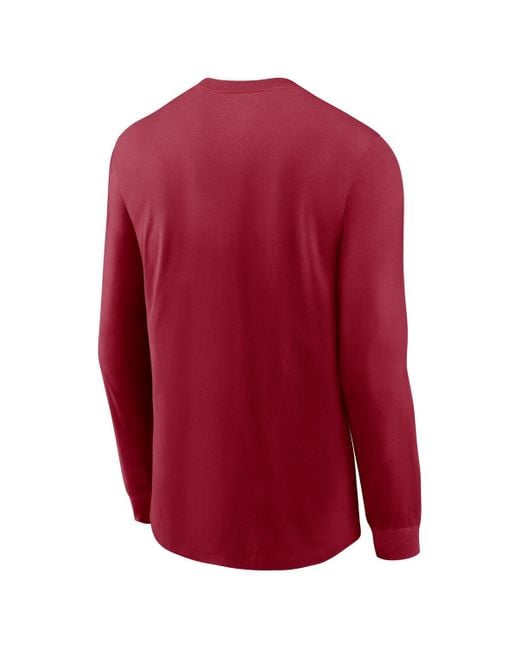 Nike Red Alabama Tide Legacy Arched Logo Long Sleeve T-shirt for men
