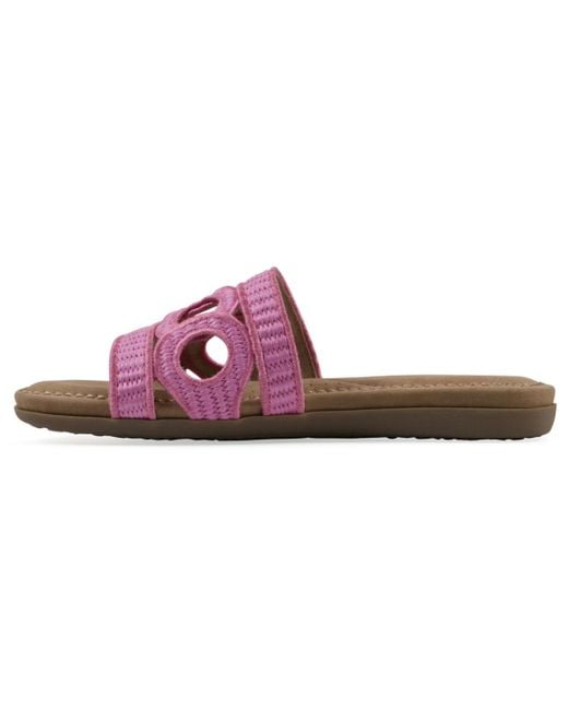 White Mountain Pink Fraly Slide Slip-on Sandals