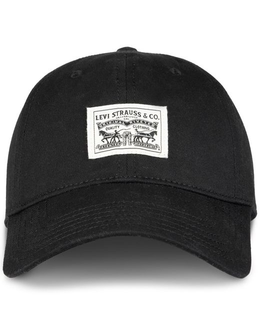 Levi's Black Relaxed Double Horse Logo Patch Baseball Hat for men