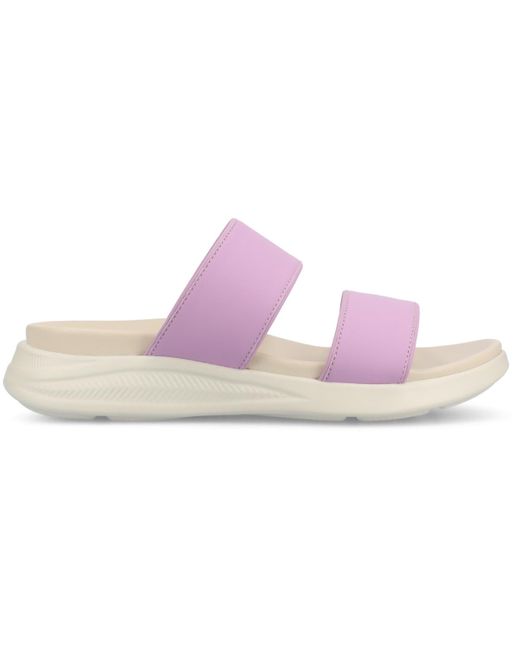 Journee Collection Pink Janis Double Band Comfort Wedge Sandals