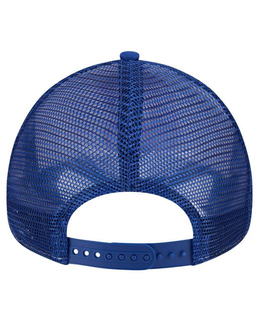 KTZ Blue White/royal Atlanta Braves Checkered Flag A-frame Trucker 9forty Adjustable Hat for men