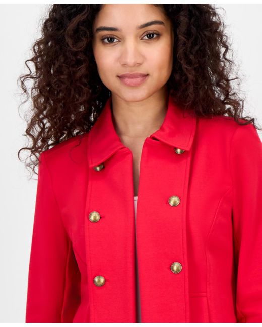 Nautica Red Open-front Captain's Jacket