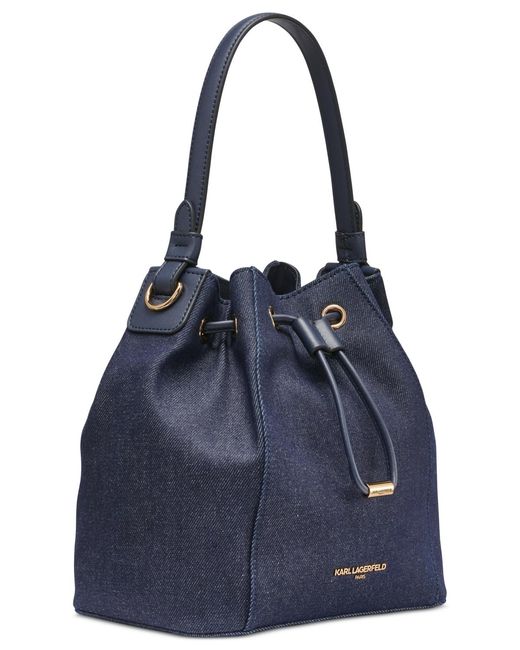 Karl Lagerfeld Blue Adele Bucket Bag