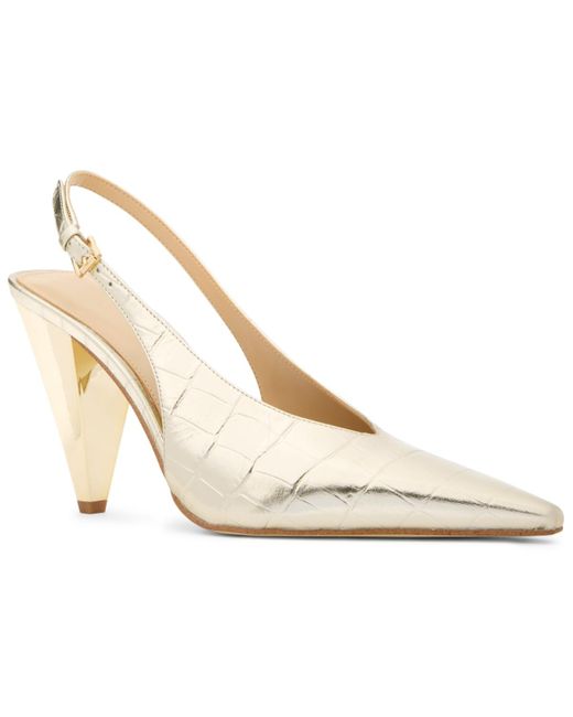 Michael Kors White Michael Electra Slingback Pumps