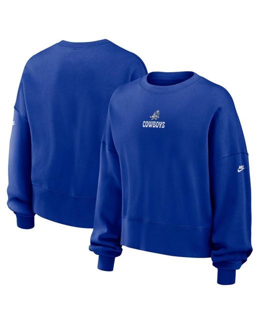 Nike Blue Indianapolis Colts Oversized Rewind Pullover Sweatshirt