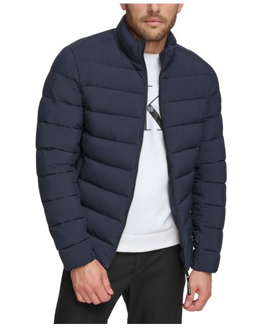 Calvin Klein Blue Quilted Infinite Stretch Water-resistant Puffer Jacket for men
