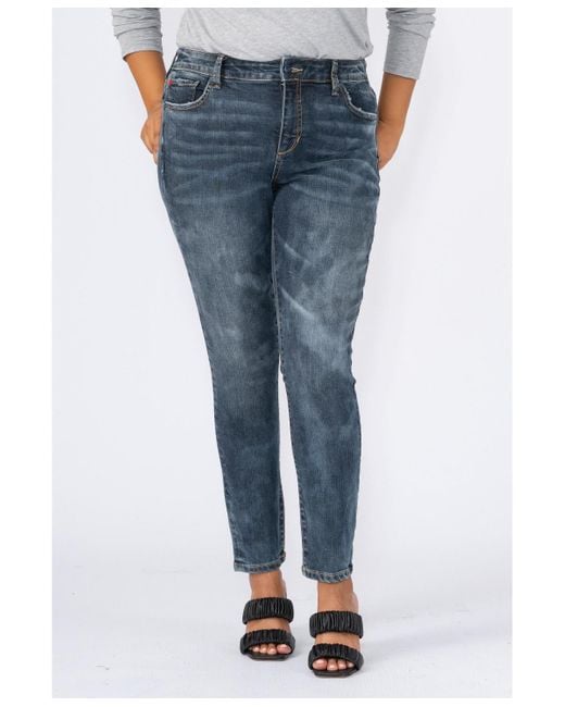 Slink Jeans Blue Plus Size High Rise Ankle Skinny Jeans