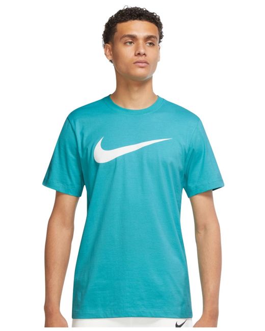 Nike Blue Sportswear Swoosh Short-sleeve Crewneck T-shirt for men