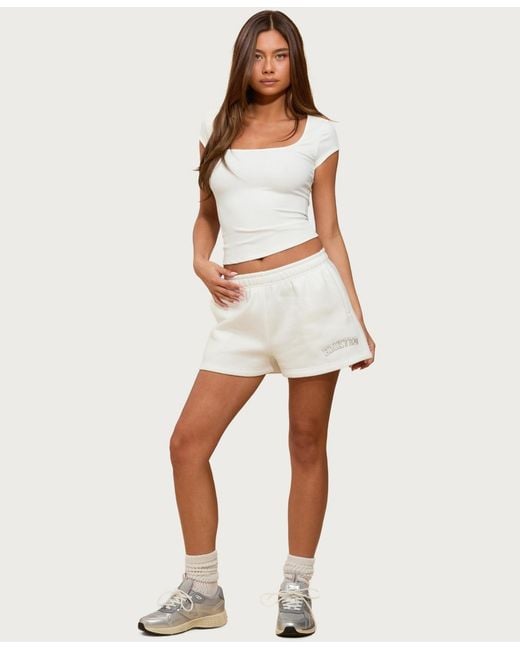 Edikted White Delaney Square Neck Top