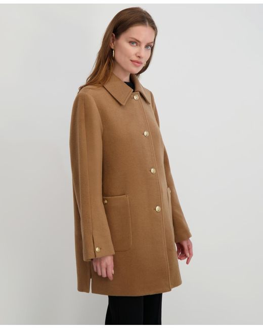 Tahari Brown Collared Single-breasted Coat
