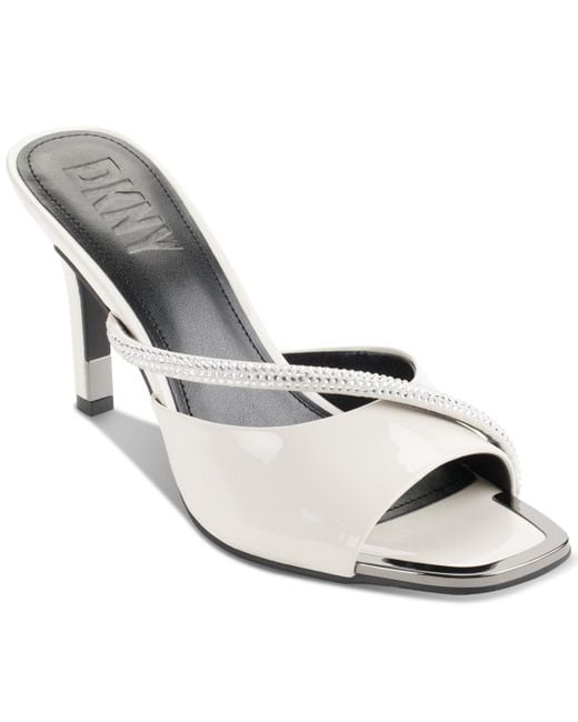 DKNY White Boe Slip-on Dress Sandals