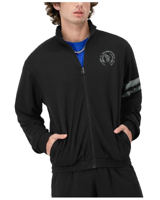 Champion Black Attack Standard-fit Logo-print Full-zip Mesh Track Jacket for men