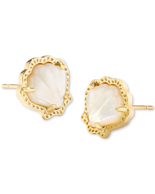 Kendra Scott Metallic 14k Gold-plated Stone Shell Stud Earrings