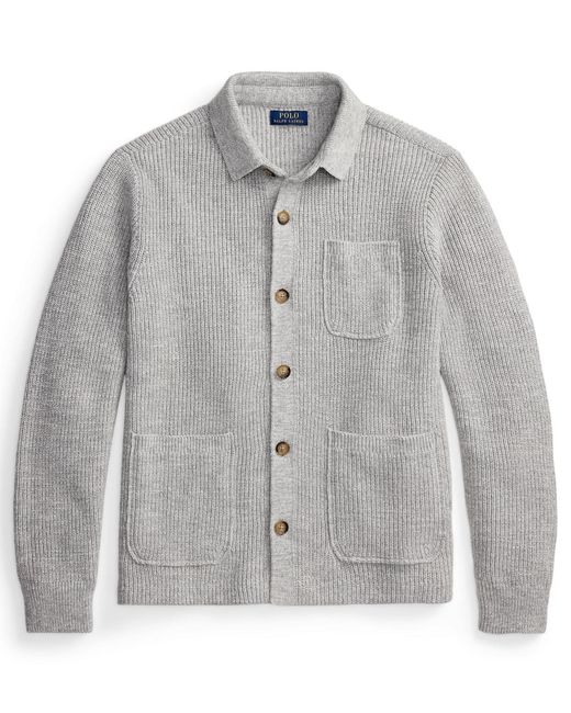 Polo Ralph Lauren Gray Collared Button-front Cardigan for men